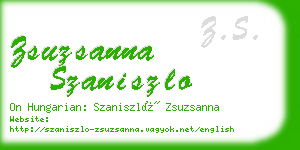 zsuzsanna szaniszlo business card